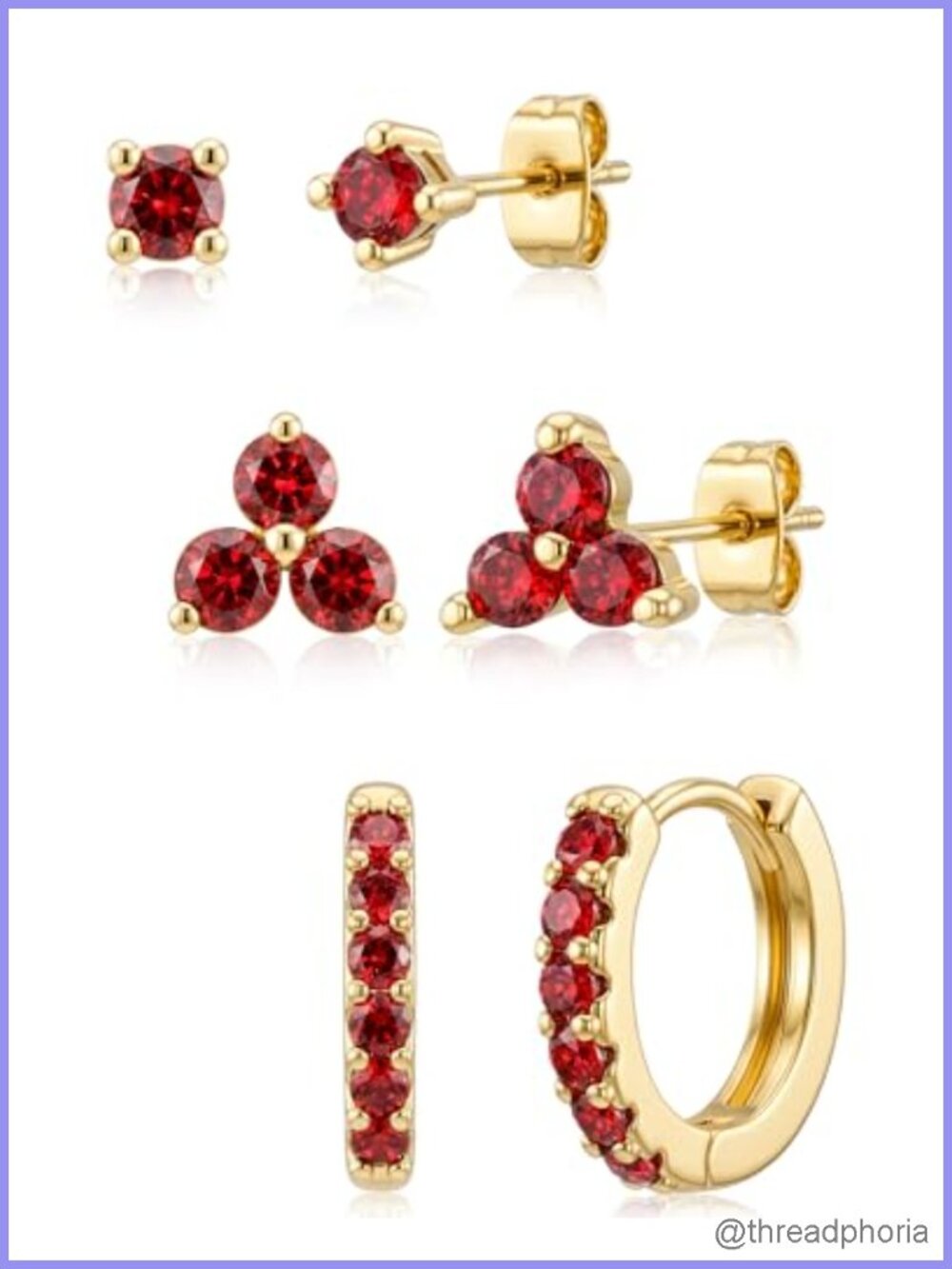 14K Gold Plated Mini Stud Earrings Set S925 Sterling Silver Post Hypoallergenic